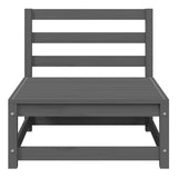 Garden Middle Sofa with Anthracite Cushions Grey Solid Pinewood