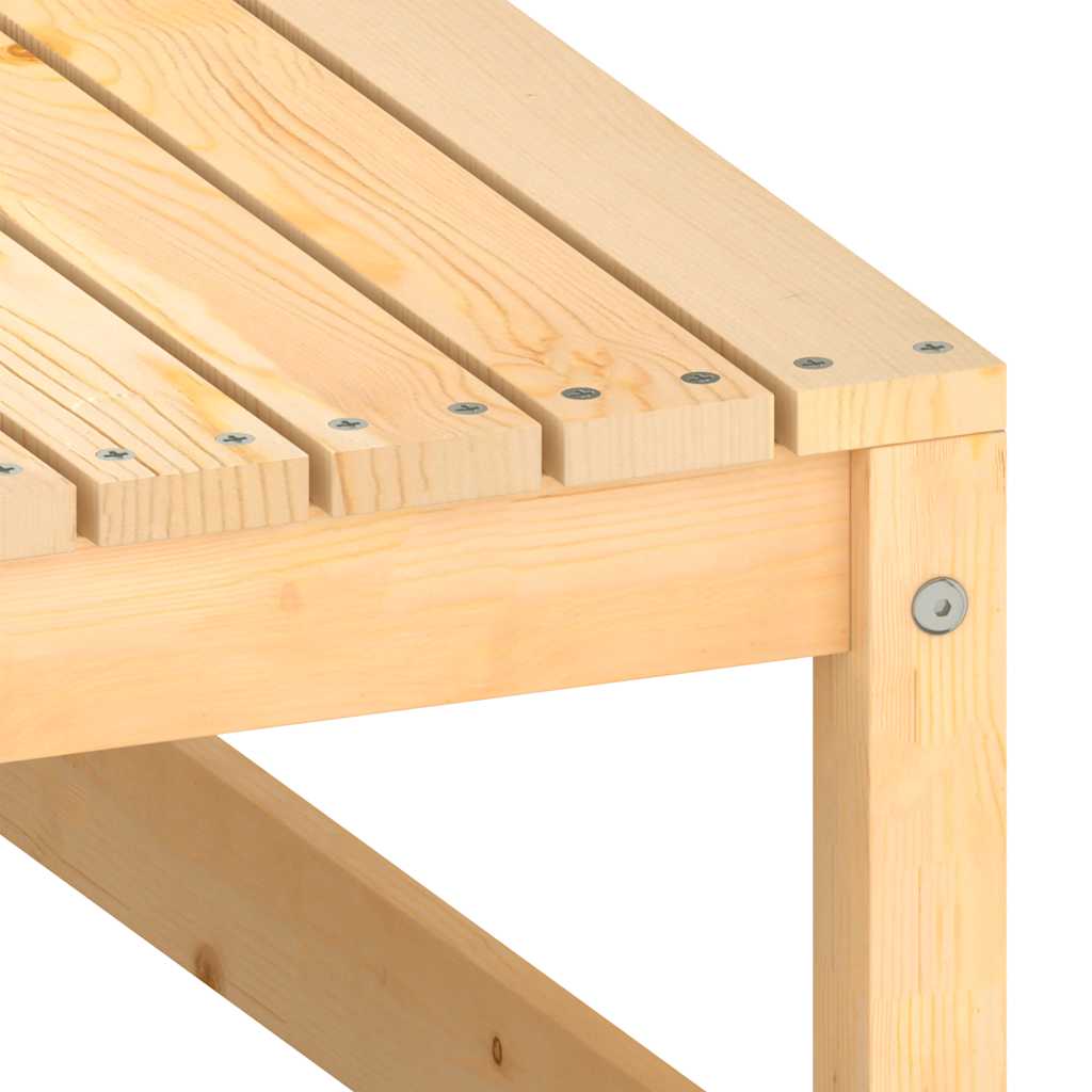 Garden Footstool with Cushion Solid Pinewood