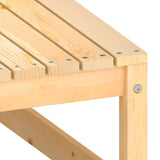 Garden Footstool with Cushion Solid Pinewood - 45-Degree Angle