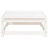 Garden Footstool with Cushion White Solid Pinewood - Top-Down View