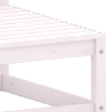 Garden Footstool with Cushion White Solid Pinewood - 45-Degree Angle