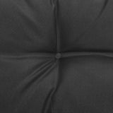 Garden Footstool with Cushion Grey Solid Pinewood - Rear View