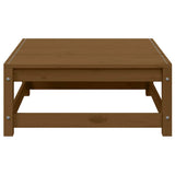 Garden Footstool with Cushion Honey Brown Solid Pinewood - Front View