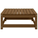 Garden Footstool with Cushion Honey Brown Solid Pinewood - Side View