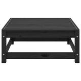 Garden Footstool with Cushion Black Solid Pinewood