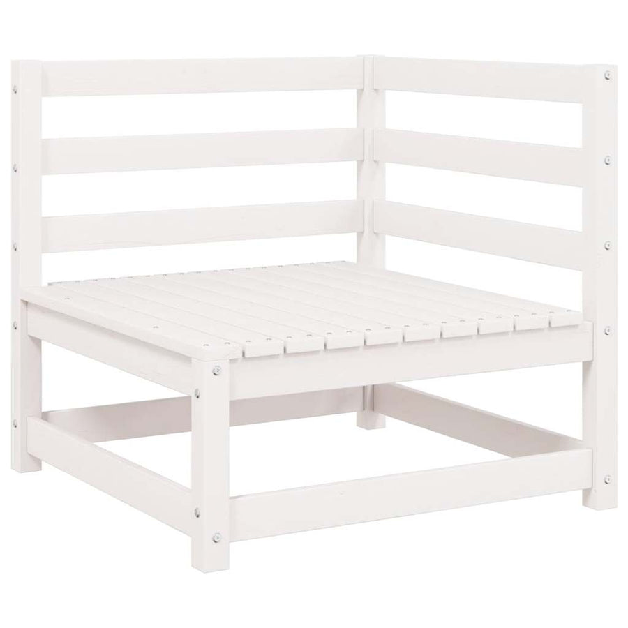 Garden 2-Seater Sofa with Cushions White Solid Pinewood