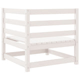 Garden 2-Seater Sofa with Cushions White Solid Pinewood - Top-Down View