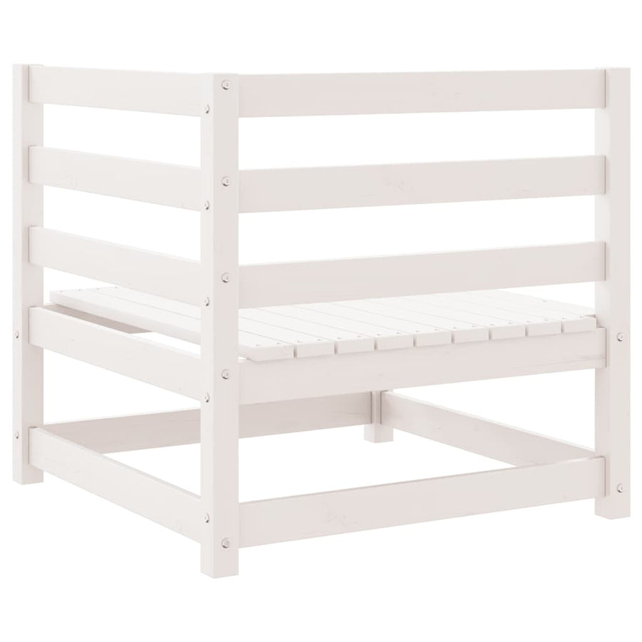 Garden 2-Seater Sofa with Cushions White Solid Pinewood
