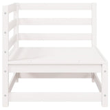 Garden 2-Seater Sofa with Cushions White Solid Pinewood - 45-Degree Angle