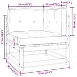 Garden 2-Seater Sofa with Cushions White Solid Pinewood - Low Angle