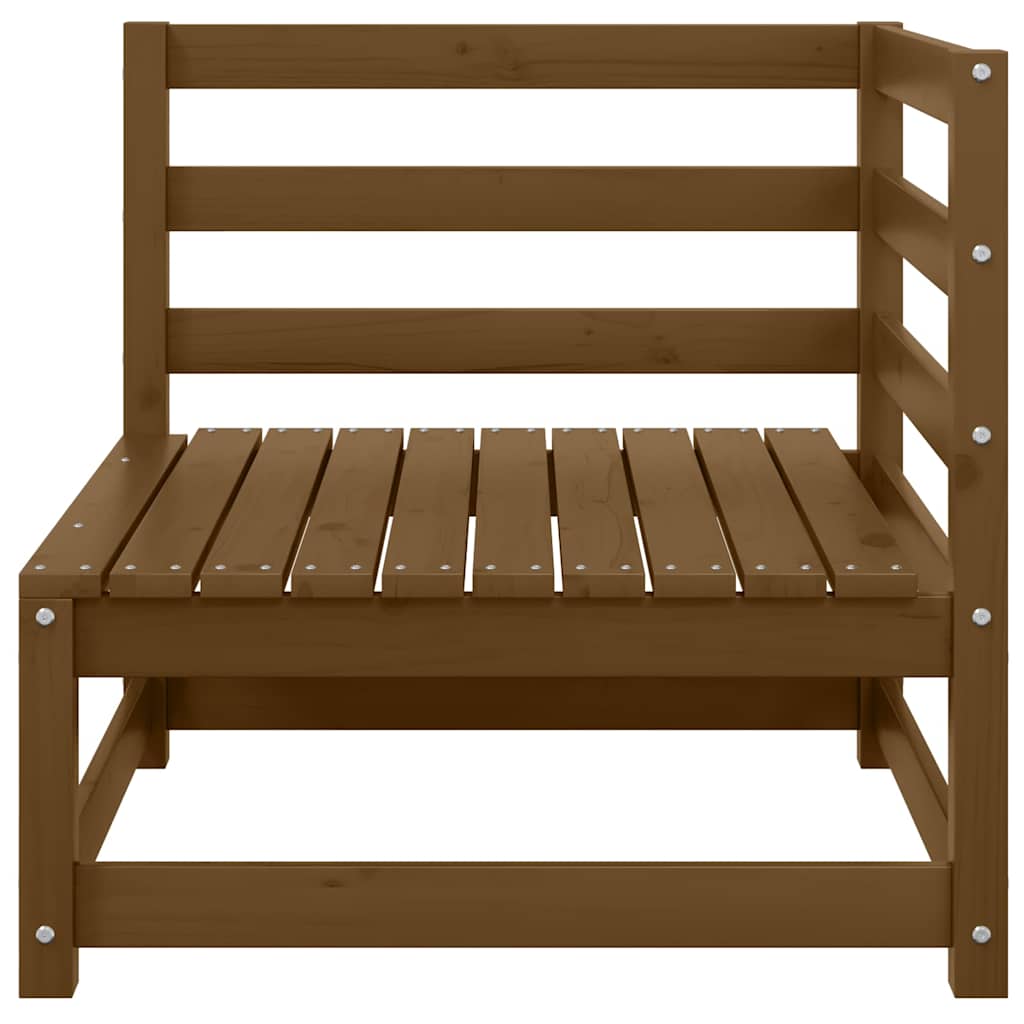 Garden 2-Seater Sofa with Cushions Honey Brown Solid Pinewood