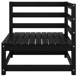 Garden 2-Seater Sofa with Cushions Black Solid Pinewood - Side View