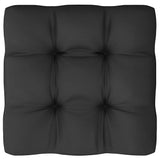 Garden 2-Seater Sofa with Cushions Black Solid Pinewood - Low Angle