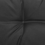 Garden 2-Seater Sofa with Cushions Black Solid Pinewood