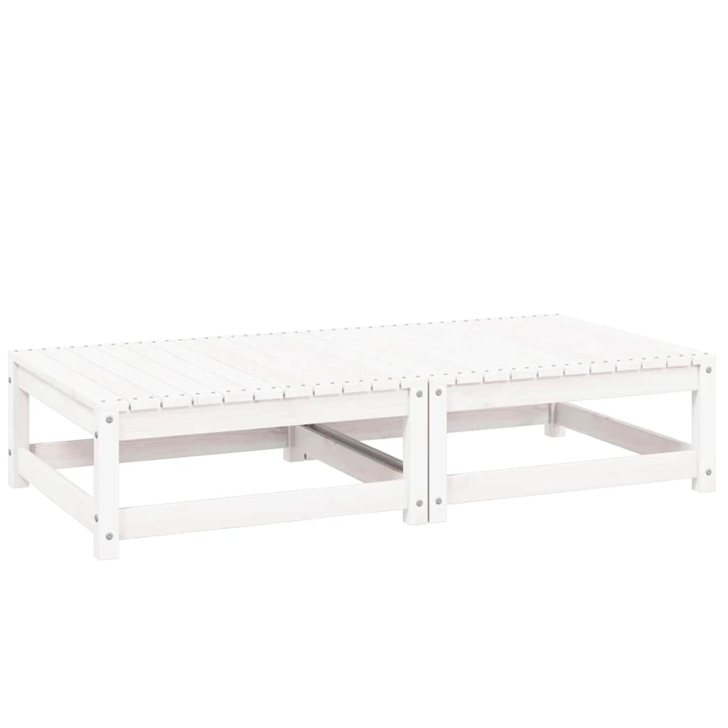 Garden Footstools with Cushions 2 pcs White Solid Pinewood