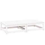 Garden Footstools with Cushions 2 pcs White Solid Pinewood