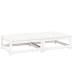 Garden Footstools with Cushions 2 pcs White Solid Pinewood