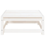 Garden Footstools with Cushions 2 pcs White Solid Pinewood