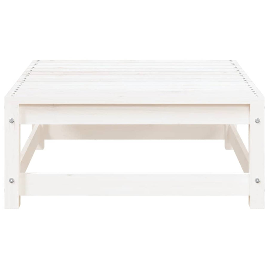 Garden Footstools with Cushions 2 pcs White Solid Pinewood