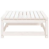 Garden Footstools with Cushions 2 pcs White Solid Pinewood - 45-Degree Angle