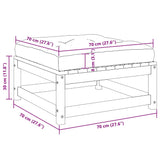 Garden Footstools with Cushions 2 pcs White Solid Pinewood - Close-Up Angle