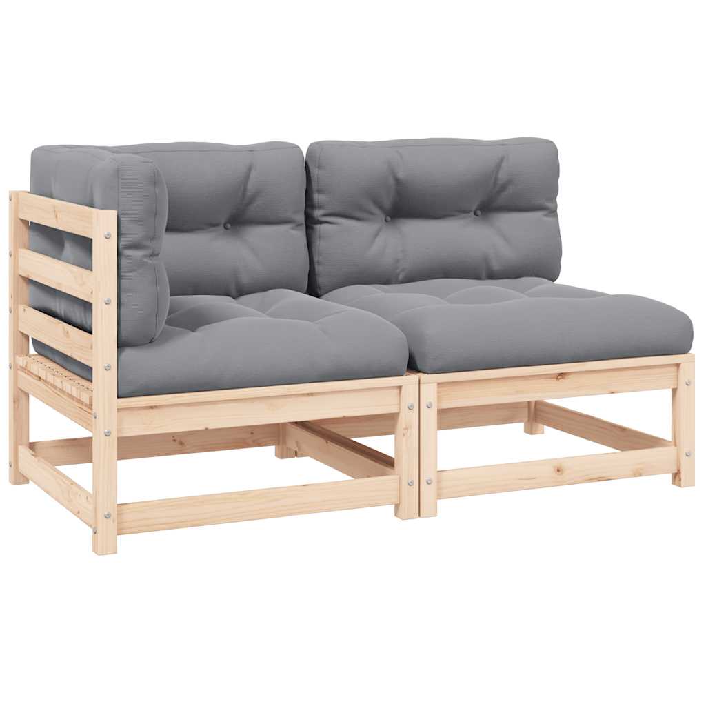 2 Piece Garden Lounge Set with Cushions Solid Pinewood