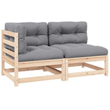 2 Piece Garden Lounge Set with Cushions Solid Pinewood