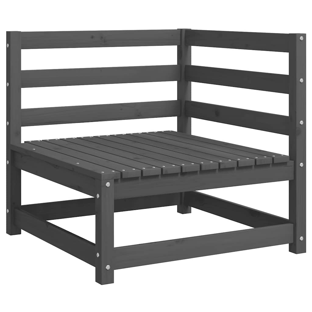2 Piece Garden Lounge Set with Cushions Grey Solid Pinewood