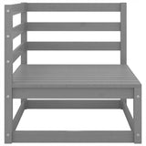 2 Piece Garden Lounge Set with Cushions Grey Solid Pinewood - Side View