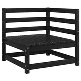 2 Piece Garden Lounge Set with Cushions Black Solid Pinewood