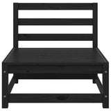 2 Piece Garden Lounge Set with Cushions Black Solid Pinewood