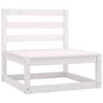 2 Piece Garden Lounge Set with Cushions White Solid Pinewood
