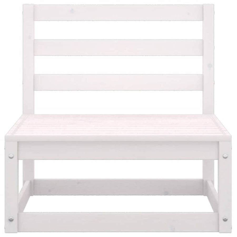 2 Piece Garden Lounge Set with Cushions White Solid Pinewood