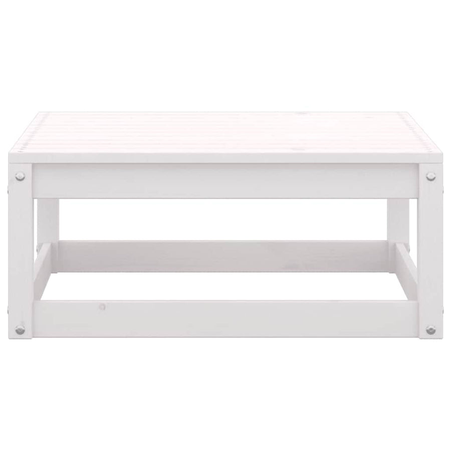 2 Piece Garden Lounge Set with Cushions White Solid Pinewood
