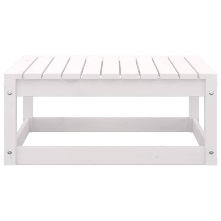 2 Piece Garden Lounge Set with Cushions White Solid Pinewood