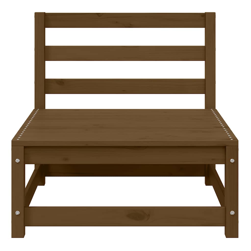 2 Piece Garden Lounge Set with Cushions Honey Brown Pinewood