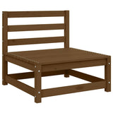 2 Piece Garden Lounge Set with Cushions Honey Brown Pinewood - Rear View