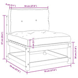 2 Piece Garden Lounge Set with Cushions Honey Brown Pinewood - Low Angle