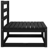 2 Piece Garden Lounge Set with Cushions Black Solid Pinewood