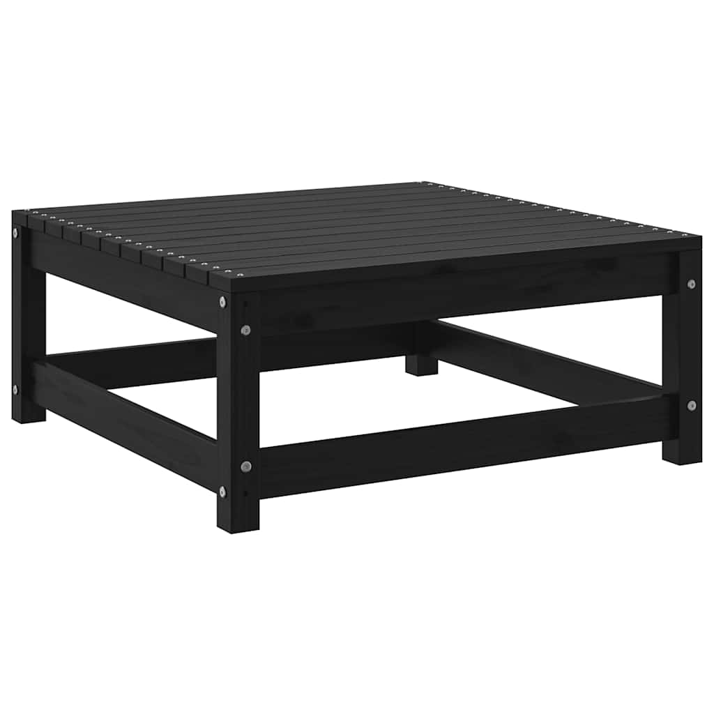 2 Piece Garden Lounge Set with Cushions Black Solid Pinewood