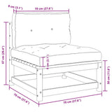 2 Piece Garden Lounge Set with Cushions Black Solid Pinewood