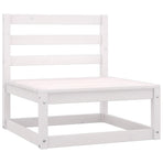 3 Piece Garden Lounge Set with Cushions White Solid Pinewood