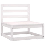 3 Piece Garden Lounge Set with Cushions White Solid Pinewood - Front View