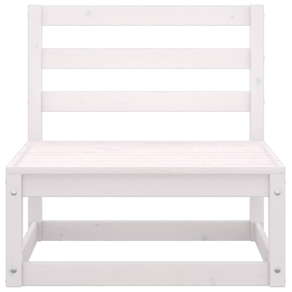 3 Piece Garden Lounge Set with Cushions White Solid Pinewood