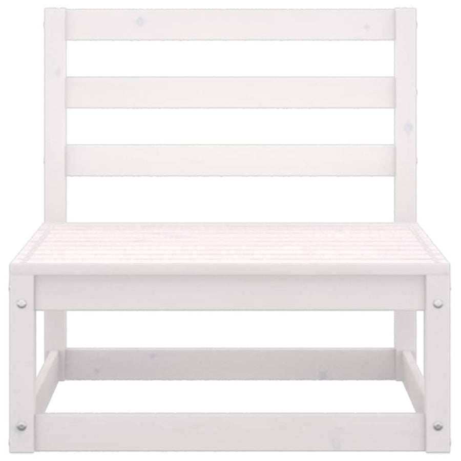 3 Piece Garden Lounge Set with Cushions White Solid Pinewood