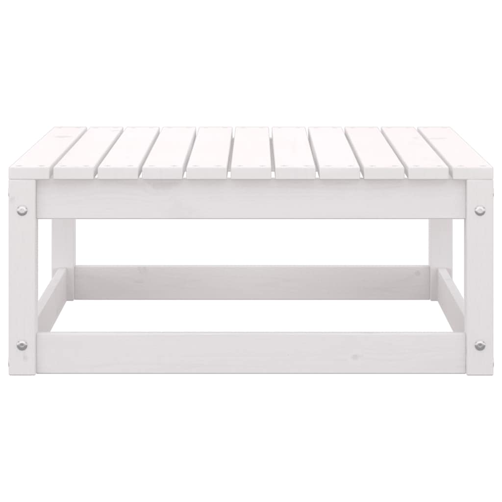 3 Piece Garden Lounge Set with Cushions White Solid Pinewood
