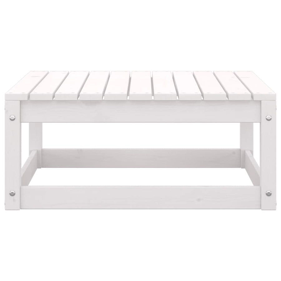 3 Piece Garden Lounge Set with Cushions White Solid Pinewood
