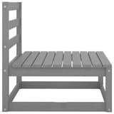 3 Piece Garden Lounge Set with Cushions Grey Solid Pinewood - Top-Down View