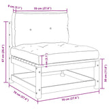 3 Piece Garden Lounge Set with Cushions Grey Solid Pinewood - Extra Image
