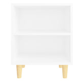 Bed Cabinet with Solid Wood Legs White 40x30x50 cm - Top-Down View